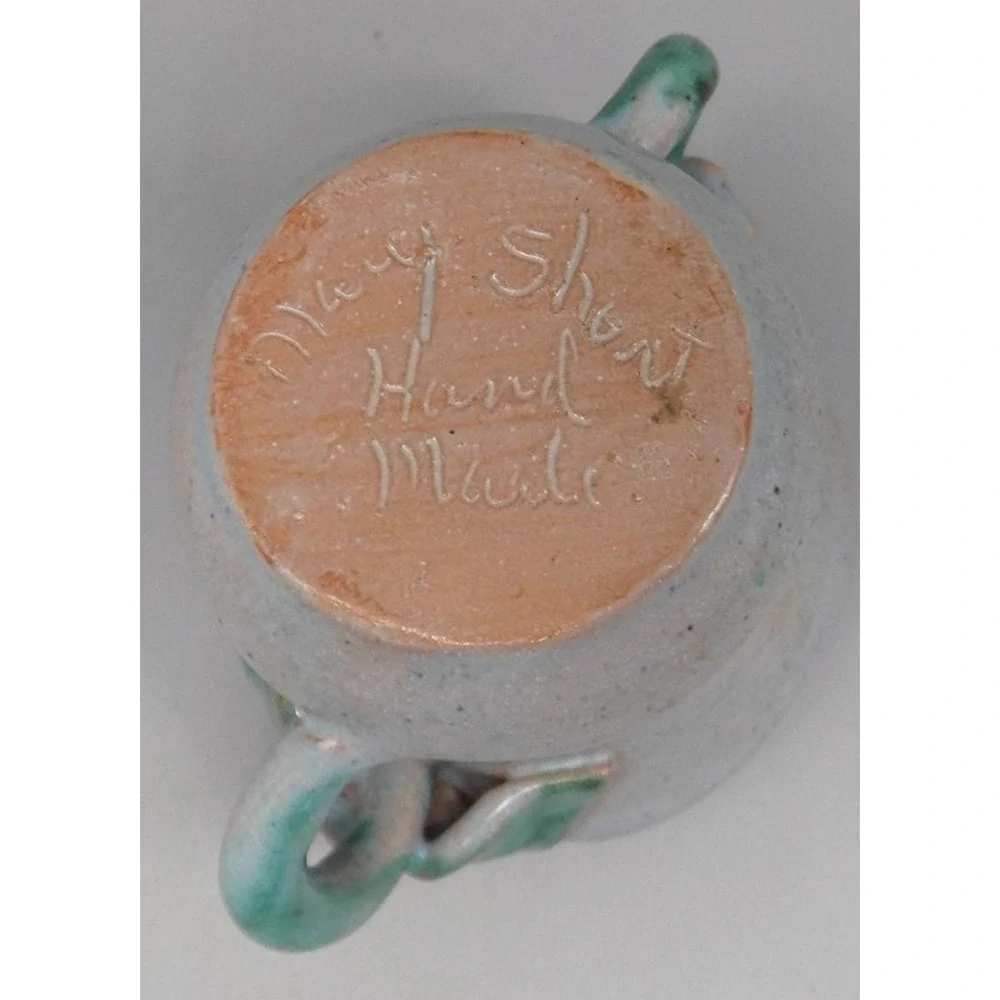 Mary Short Hand Made Double Handle Mini Vase Vintage 30's 40's Topeka KS Potter